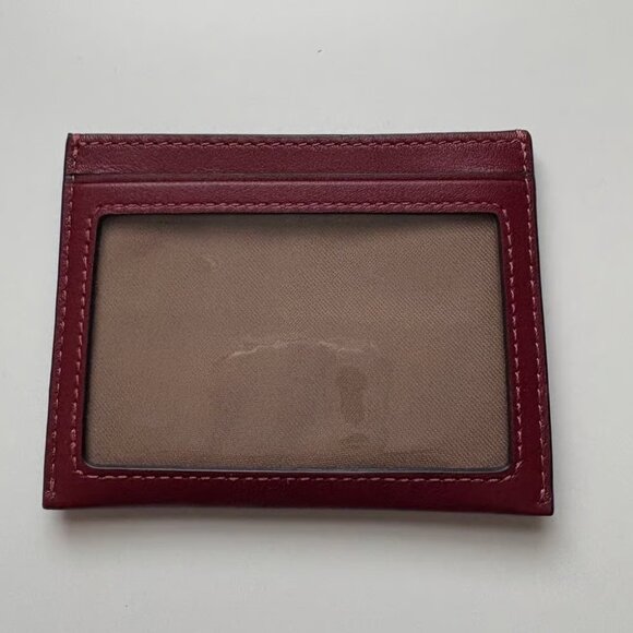 Coach Slim ID Card Holder Dark Ruby - Picture 2 of 4